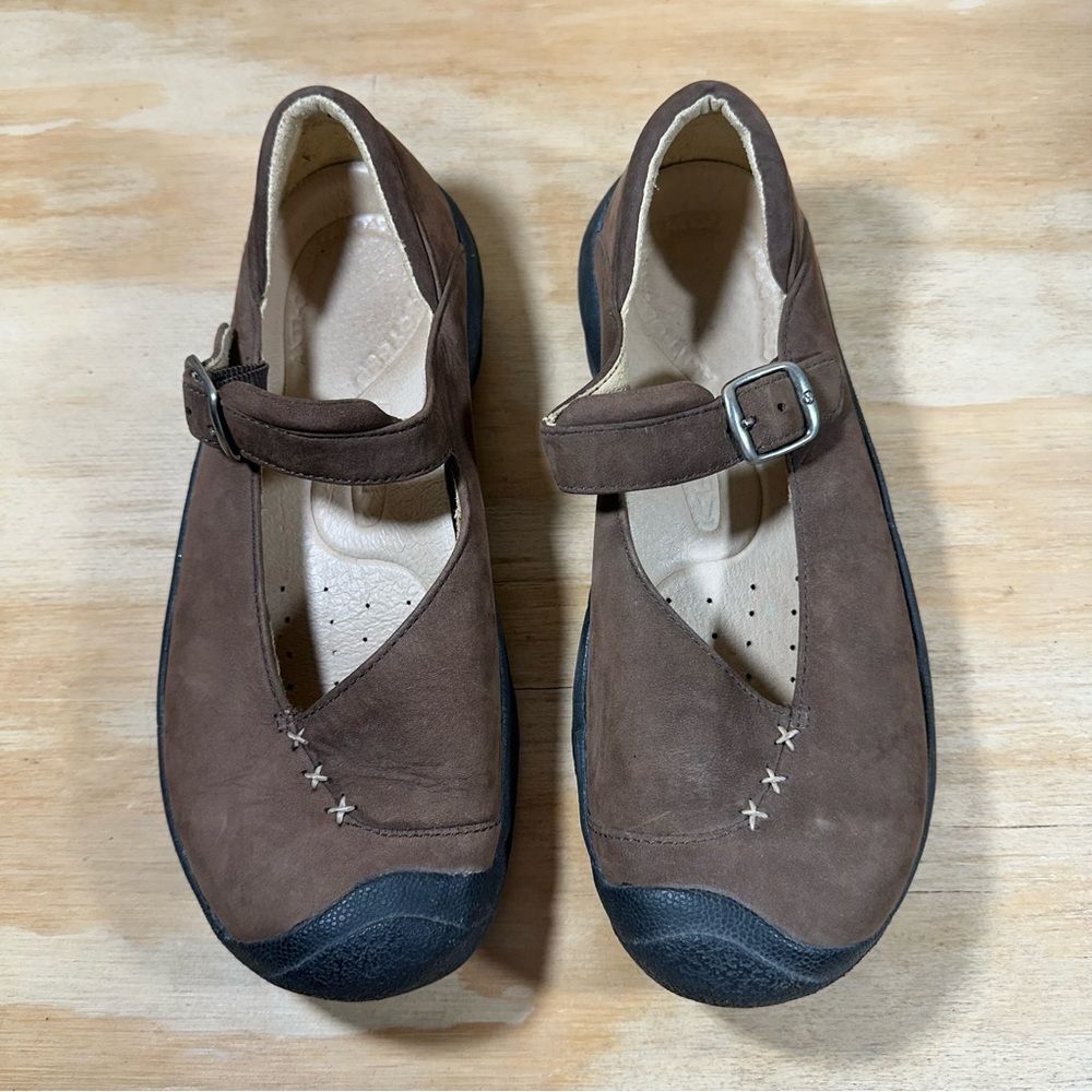 Keen Brown Leather Mary Jane Shoes Women’s Size 8 - Picture 2 of 9